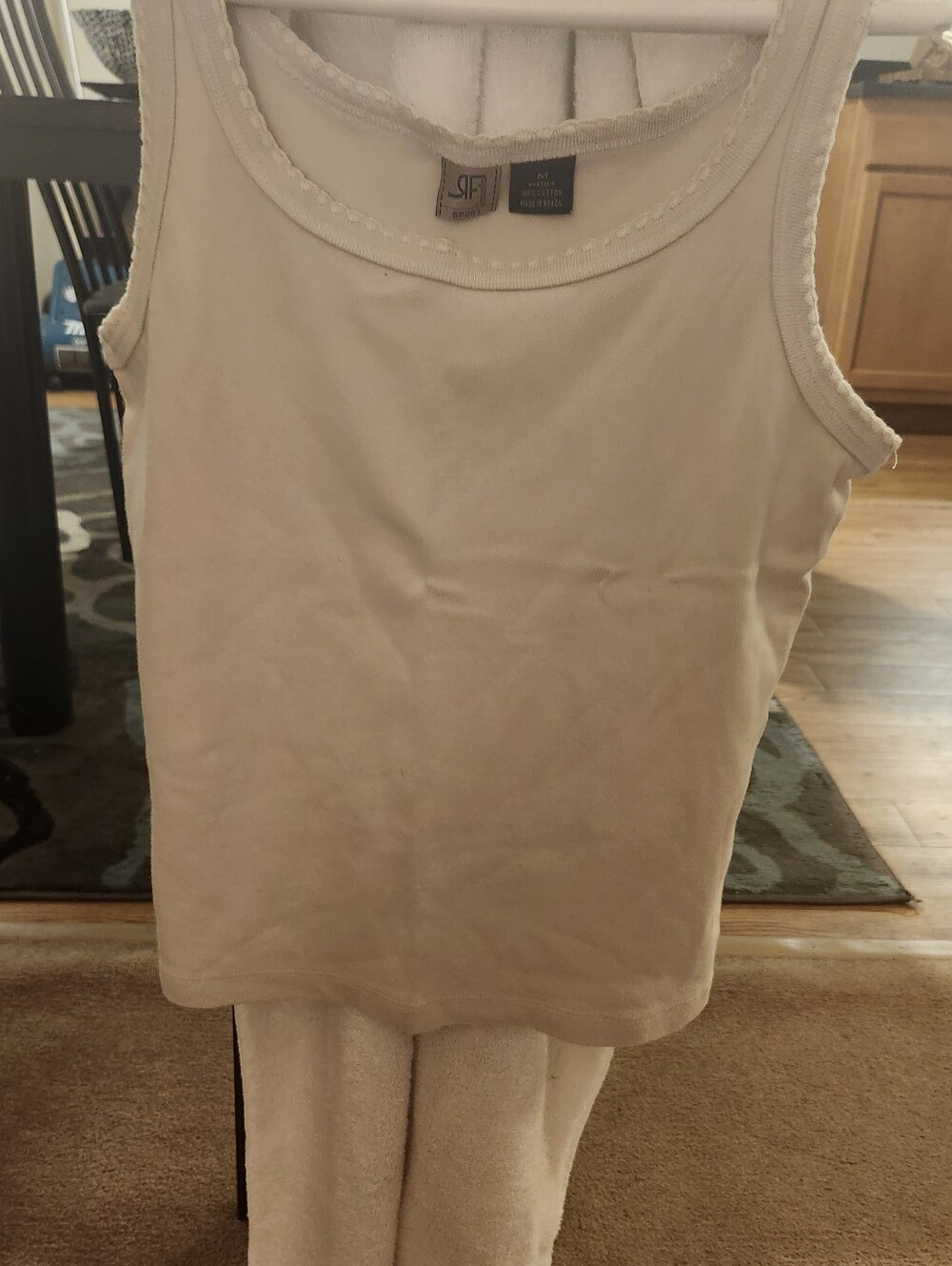 Rafaella Cream Scoop Neck Tank Top